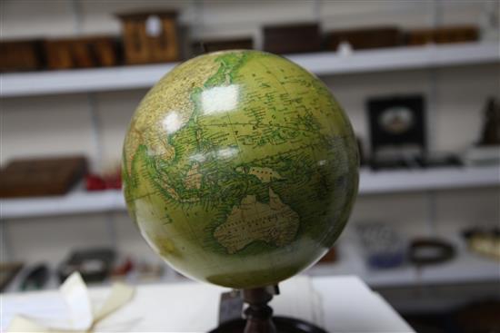 A Victorian Thomas Malby 9 inch terrestrial desk globe,